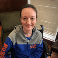 kelley, a recovering invisible illness patient smiling